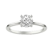 Solitaire with engraved or milgrained bands for understated vintage charm