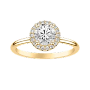 Halo settings, either floral or geometric, inspired by Victorian or Art Deco designs