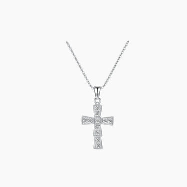 Cross Diamond Necklace - <p style=line-height: 1.3;>Introducing our exquisite Cross Diamond Necklace, showcasing a beautifully crafted cross adorned with a sparkling diamond centerpiece. <br><br> Total diamond weight: 0.2 ct.</p > - Lab Grown Diamond Necklace - front