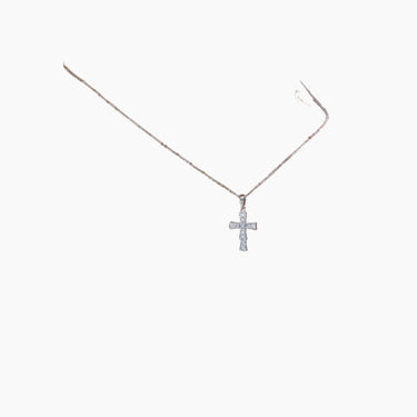 Cross Diamond Necklace - <p style=line-height: 1.3;>Introducing our exquisite Cross Diamond Necklace, showcasing a beautifully crafted cross adorned with a sparkling diamond centerpiece. <br><br> Total diamond weight: 0.2 ct.</p > - Lab Grown Diamond Necklace - detail view