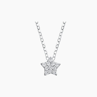 Moon Night Diamond Necklace - <p style=line-height: 1.3;>Introducing our versatile Moon Night Diamond Necklace, featuring a dazzling crescent moon and star, both adorned with sparkling diamonds. With multiple ways to wear it – showcasing the moon, the star, or both together. <br><br> Total diamond weight: 0.51 ct.</p > - Lab Grown Diamond Necklace - side view