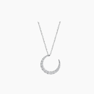 Moon Night Diamond Necklace - <p style=line-height: 1.3;>Introducing our versatile Moon Night Diamond Necklace, featuring a dazzling crescent moon and star, both adorned with sparkling diamonds. With multiple ways to wear it – showcasing the moon, the star, or both together. <br><br> Total diamond weight: 0.51 ct.</p > - Lab Grown Diamond Necklace - detail view