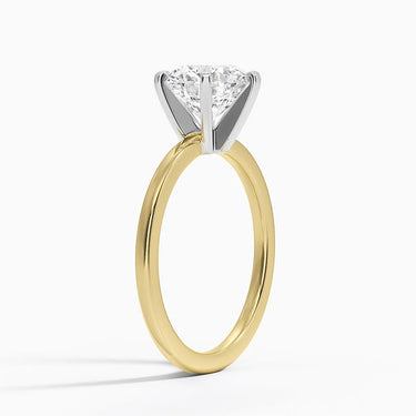 Six Prong Two Tone Round Engagement Ring (14k gold)