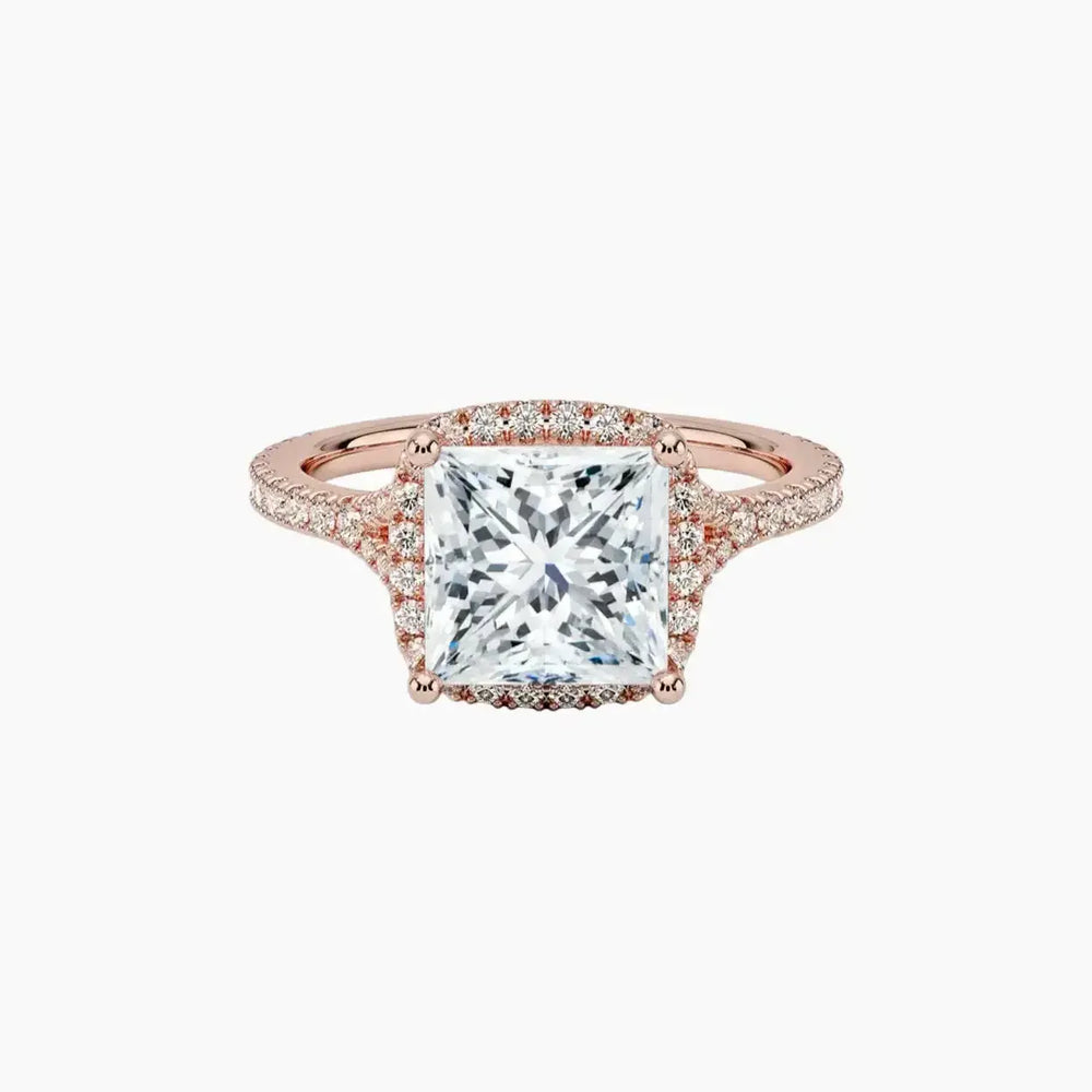 Lysandra Halo Princess – Center Diamond Included