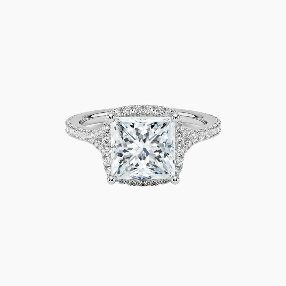 Lysandra Halo Princess – Center Diamond Included