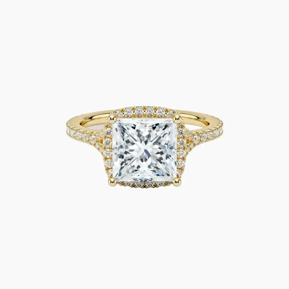 Lysandra Halo Princess – Center Diamond Included