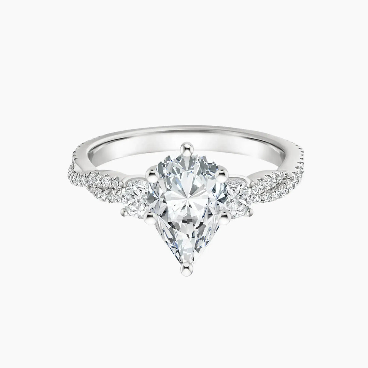Calista Adorned Three Stone Pear Twisted