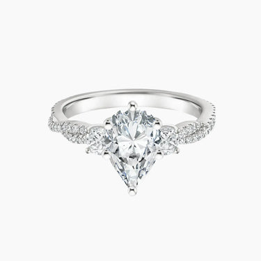 Calista Adorned Three Stone Pear Twisted