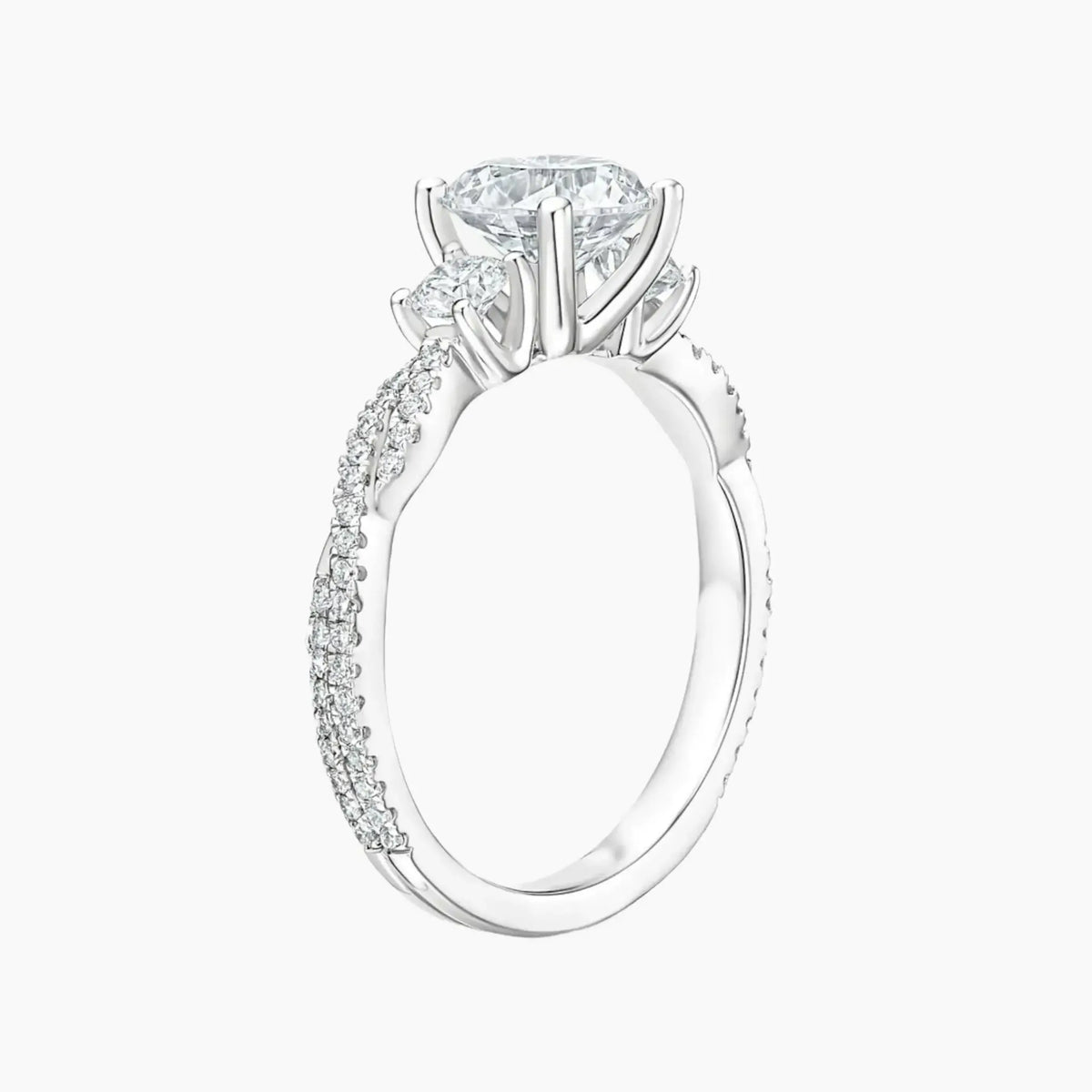 Calista Adorned Three Stone Pear Twisted