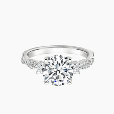 Calista Adorned Three Stone Round Twisted