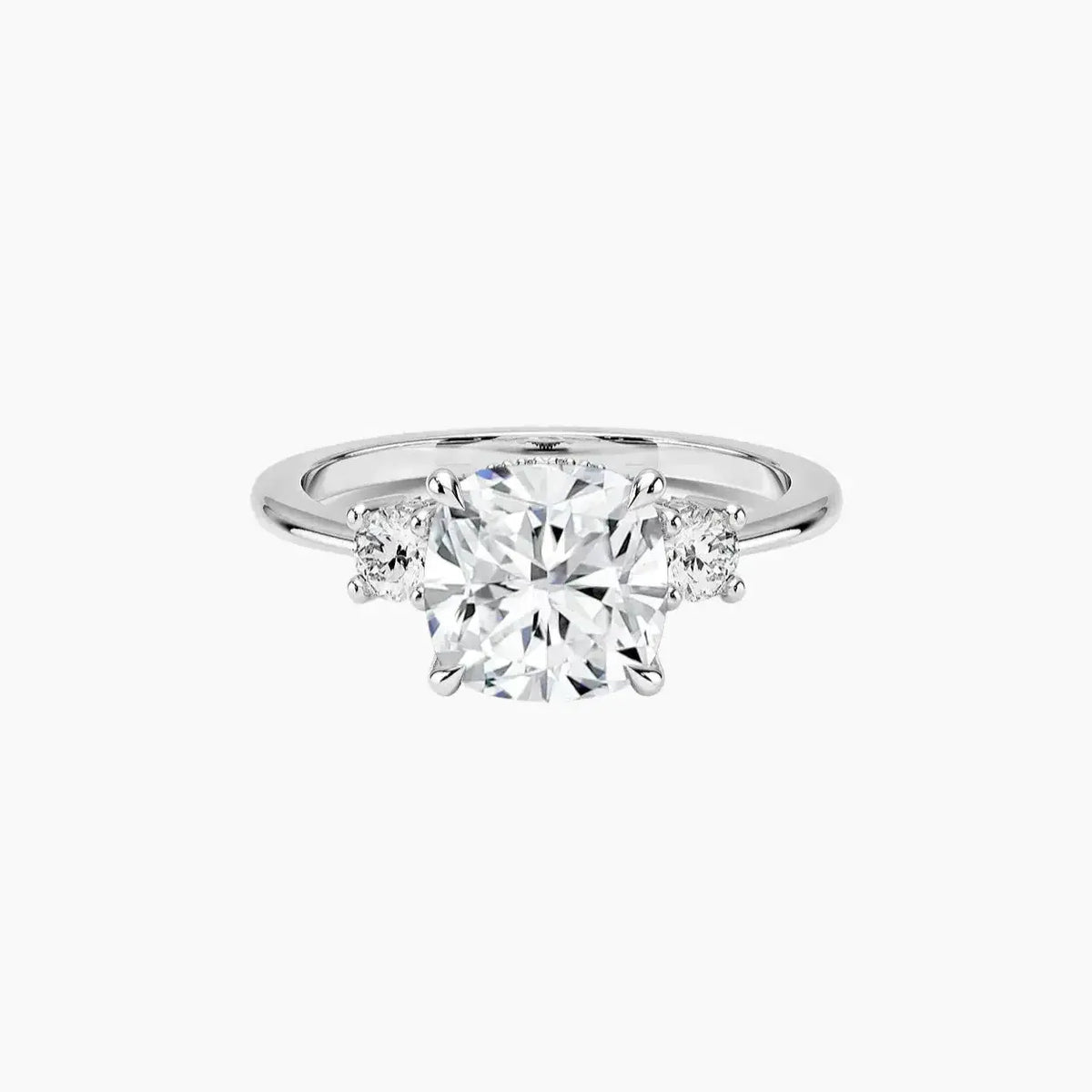Seraphina Hidden Halo Three Stone Cushion