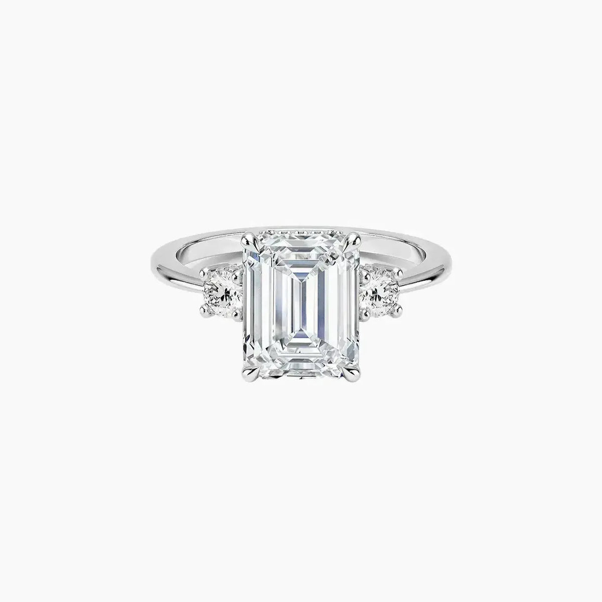 Seraphina Hidden Halo Three Stone Emerald