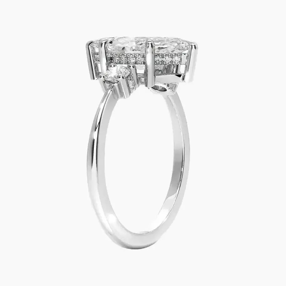 Seraphina Hidden Halo Three Stone Marquise – Center Diamond Included