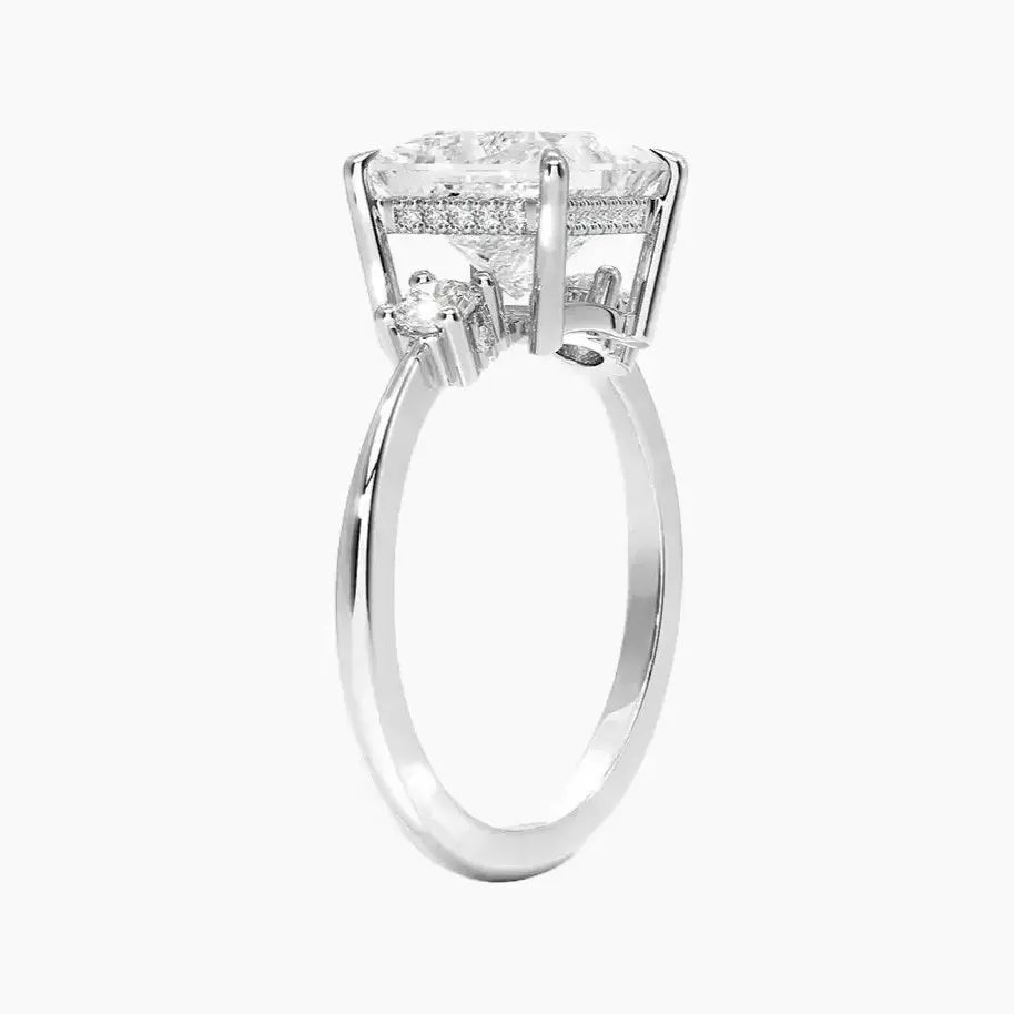 Seraphina Hidden Halo Three Stone Princess – Center Diamond Included
