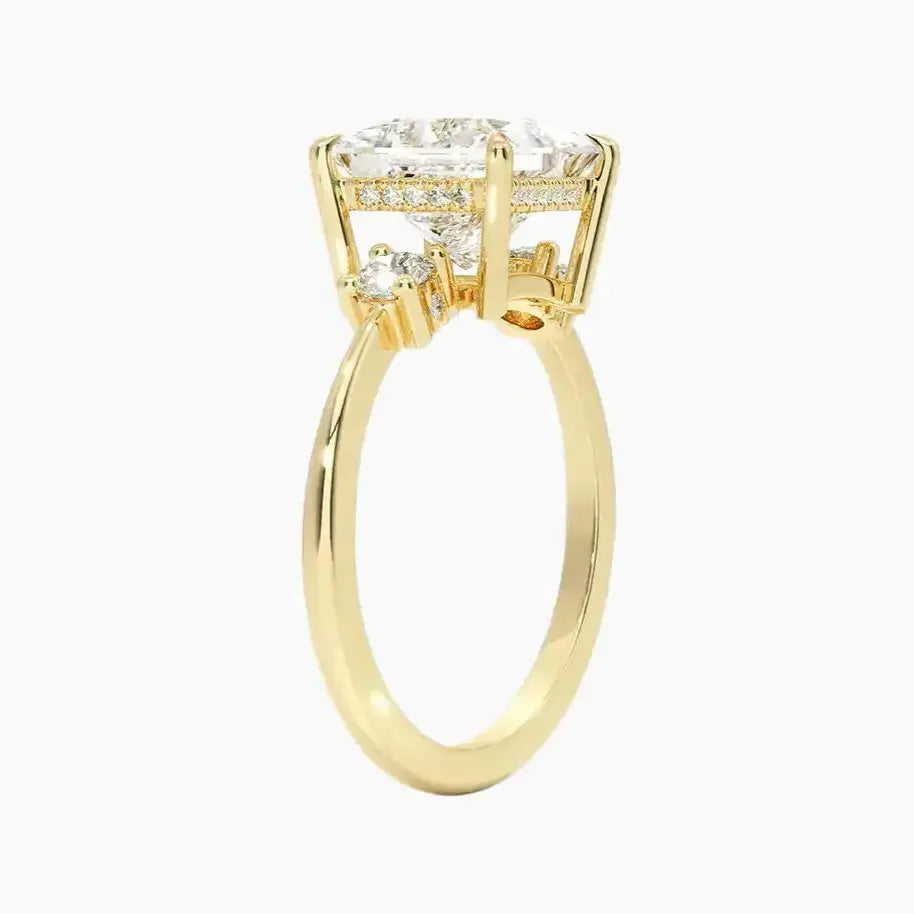 Seraphina Hidden Halo Three Stone Princess – Center Diamond Included