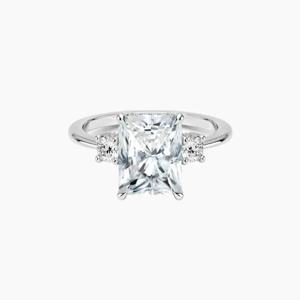 Seraphina Hidden Halo Three Stone Radiant – Center Diamond Included