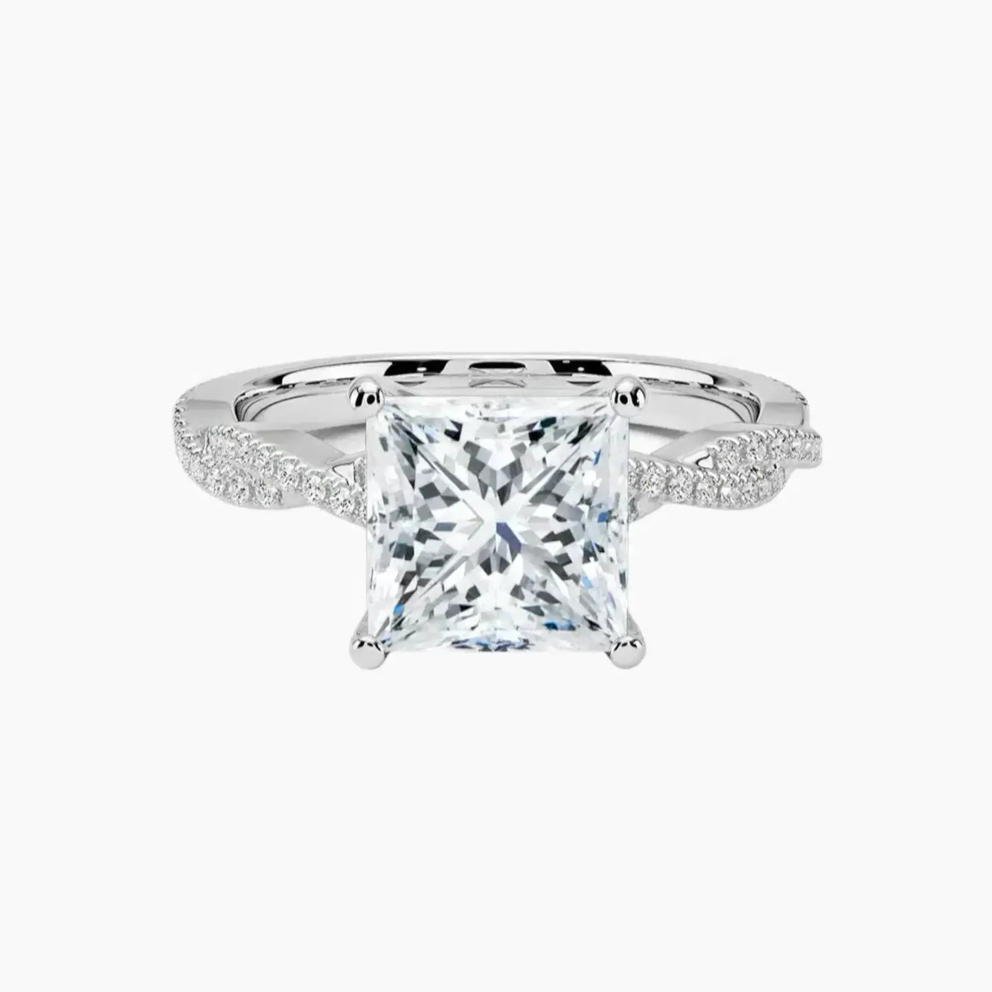 Briar Solitaire Princess 18KW | Lab Grown Engagement Ring Setting
