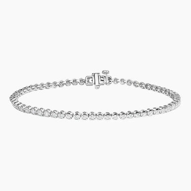 Vibrant Diamond Tennis Jewerly Bracelet 14K White Gold for Women 2