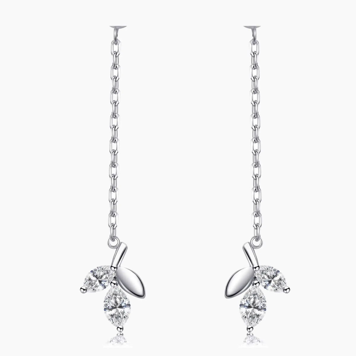 Whispering Wind Diamond Earrings - <p style=line-height: 1.3;>Introducing our Whispering Wind Diamond Earrings, a pair of captivating accessories inspired by the delicate dance of leaves on a breeze. Their unique leaf-like design, adorned with shimmering diamonds, offers a sense of natural elegance and playful movement. <br><br> Total diamond weight: 0.63 ct.</p > - Lab Grown Diamond Earrings - front