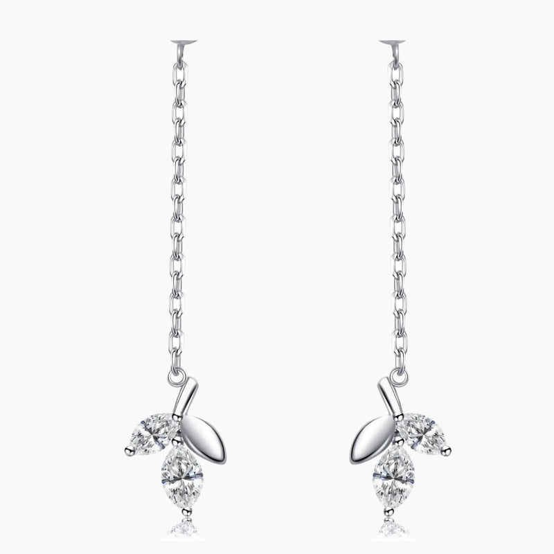 Whispering Wind Diamond Earrings - <p style=line-height: 1.3;>Introducing our Whispering Wind Diamond Earrings, a pair of captivating accessories inspired by the delicate dance of leaves on a breeze. Their unique leaf-like design, adorned with shimmering diamonds, offers a sense of natural elegance and playful movement. <br><br> Total diamond weight: 0.63 ct.</p > - Lab Grown Diamond Earrings - front