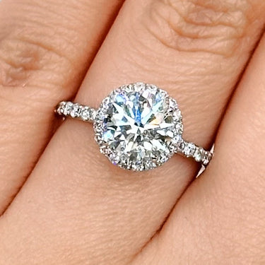 2.05ct F VS1 Round Lab Diamond Halo Engagement Ring