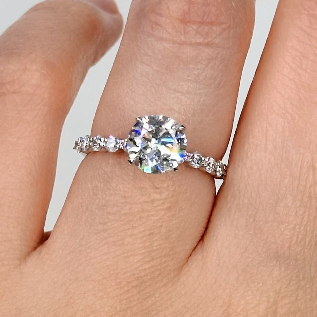 1.50ct D VS1 Round Hidden Halo Lab Grown Diamond Engagement Ring | Cleo