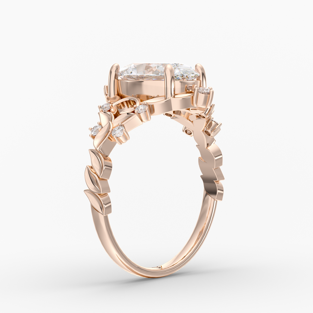 Hawthorne Oval engagement ring setting in 18K rose gold, front view.