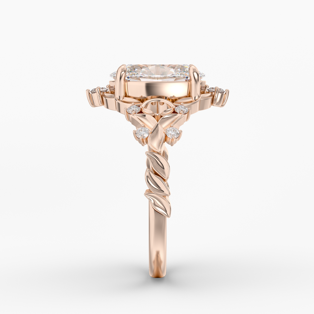 Hawthorne Oval engagement ring setting in 18K rose gold, front view.