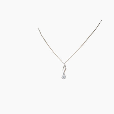 Note Diamond Solitaire Necklace - <p style=line-height: 1.3;>Discover our enchanting Note Diamond Necklace, featuring a beautifully crafted design that captures the essence of music and harmony, accentuated by a stunning round diamond centerpiece. <br><br> Total diamond weight: 0.37 ct.  <br><br>The price shown includes the combined cost of your selected main diamond and setting.</p > - Lab Grown Diamond Necklace - extra view