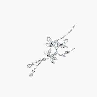 Dragonfly Diamond Necklace - <p style=line-height: 1.3;>Discover our enchanting Double Dragonfly Diamond Necklace, featuring a captivating design of two intertwined dragonflies adorned with shimmering diamonds. This exquisite piece is a dazzling accessory that brings a touch of nature's elegance to any ensemble. <br><br> Total diamond weight: 0.21 ct.</p > - Lab Grown Diamond Necklace - detail view