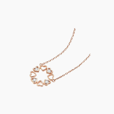 Clover Heart Diamond Necklace - <p style=line-height: 1.3;>Discover our enchanting Four Leaf Clover Heart Necklace, featuring a captivating design of four interlinked hearts that form the iconic shape of a four-leaf clover. <br><br>Total diamond weight: 0.145 ct.</p > - Lab Grown Diamond Necklace - top