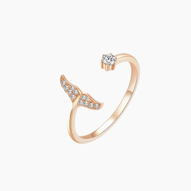 Whale Tail Diamond Ring - <p style=line-height: 1.3;>Discover our Whale Tail Diamond Fashion Ring, featuring a whale tail-shaped diamond pavé. Celebrating the ocean's gentle giants, this captivating design offers a unique accessory for sea lovers. <br><br>Total diamond weight: 0.139 ct.</p > - Lab Grown Diamond Fashion Ring - front