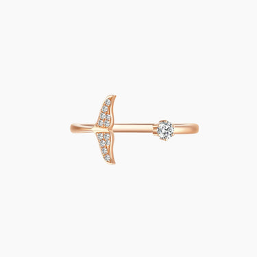 Whale Tail Diamond Ring - <p style=line-height: 1.3;>Discover our Whale Tail Diamond Fashion Ring, featuring a whale tail-shaped diamond pavé. Celebrating the ocean's gentle giants, this captivating design offers a unique accessory for sea lovers. <br><br>Total diamond weight: 0.139 ct.</p > - Lab Grown Diamond Fashion Ring - top