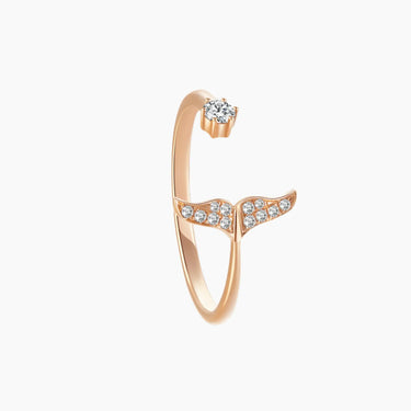 Whale Tail Diamond Ring - <p style=line-height: 1.3;>Discover our Whale Tail Diamond Fashion Ring, featuring a whale tail-shaped diamond pavé. Celebrating the ocean's gentle giants, this captivating design offers a unique accessory for sea lovers. <br><br>Total diamond weight: 0.139 ct.</p > - Lab Grown Diamond Fashion Ring - extra view