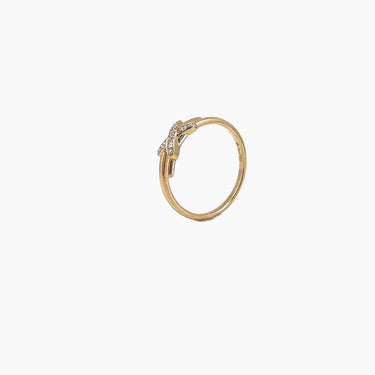 X Shaped Diamond Ring - <p style=line-height: 1.3;>This chic, significant piece stylishly signifies the unseen thread linking us to our fated loved ones, symbolizing destiny's intersection. <br><br> Total diamond weight: 0.086 ct.</p > - Lab Grown Diamond Fashion Ring - top