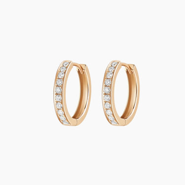 Eternal Radiance Diamond Hoop Earrings - <p style=line-height: 1.3;>Introducing our Eternal Radiance Diamond Hoop Earrings, a pair that epitomizes understated elegance. These minimalist hoop earrings are meticulously adorned with glistening diamonds, adding a touch of sophistication to any outfit.  <br><br> Total diamond weight: 0.28 ct.</p > - Lab Grown Diamond Earrings - top