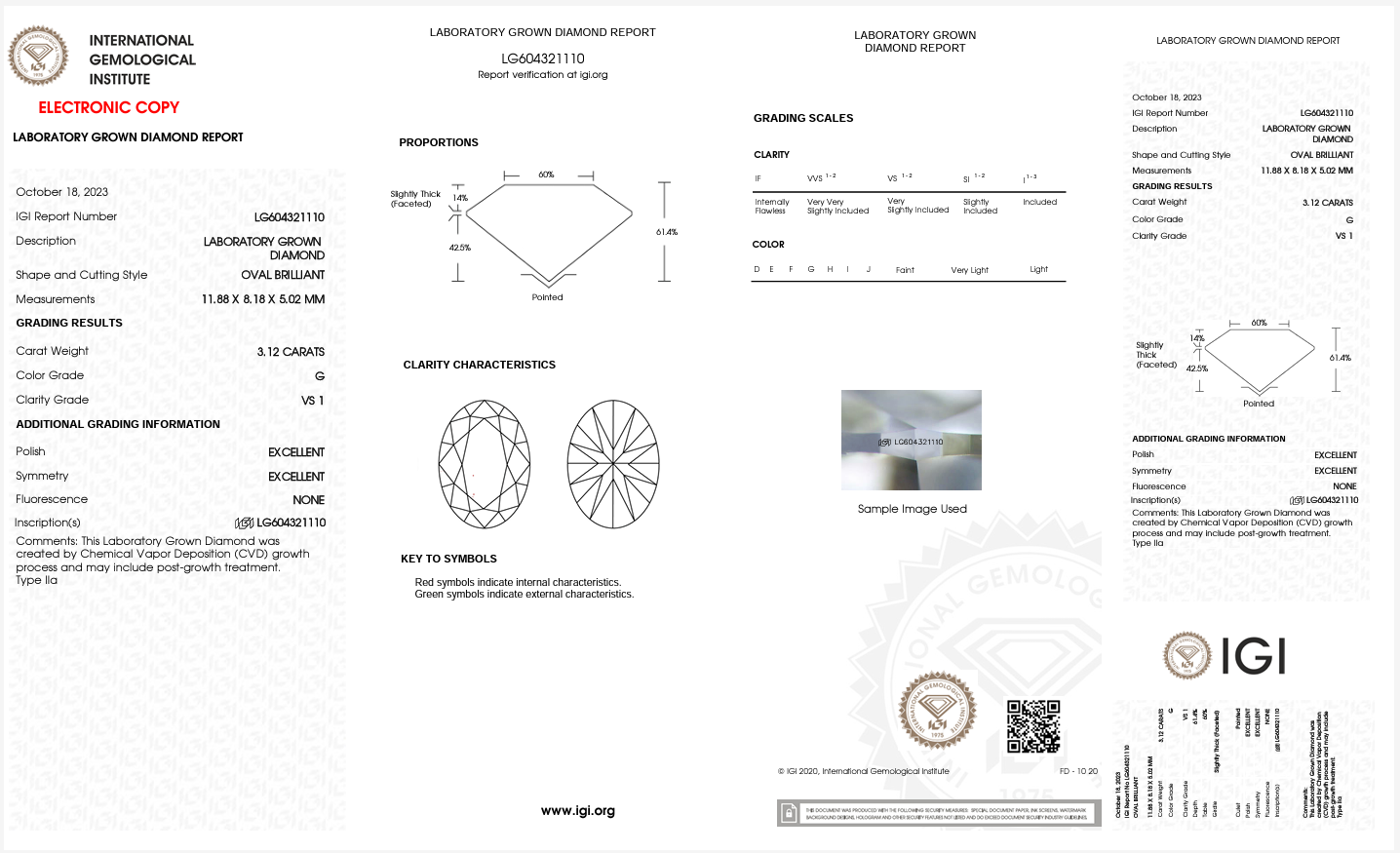 3.12ct G VS1 Oval Lab Grown Diamond Engagement Ring