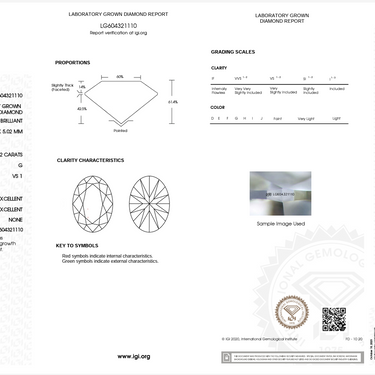 3.12ct G VS1 Oval Lab Grown Diamond Engagement Ring