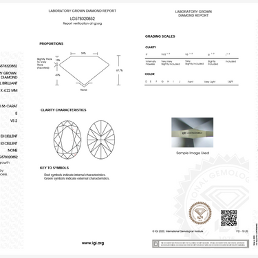 1.56ct E VS2 Oval Lab Diamond Engagement Ring