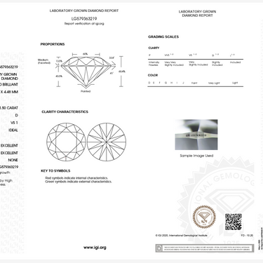 1.50ct D VS1 Round Lab Diamond Engagement Ring | Irina