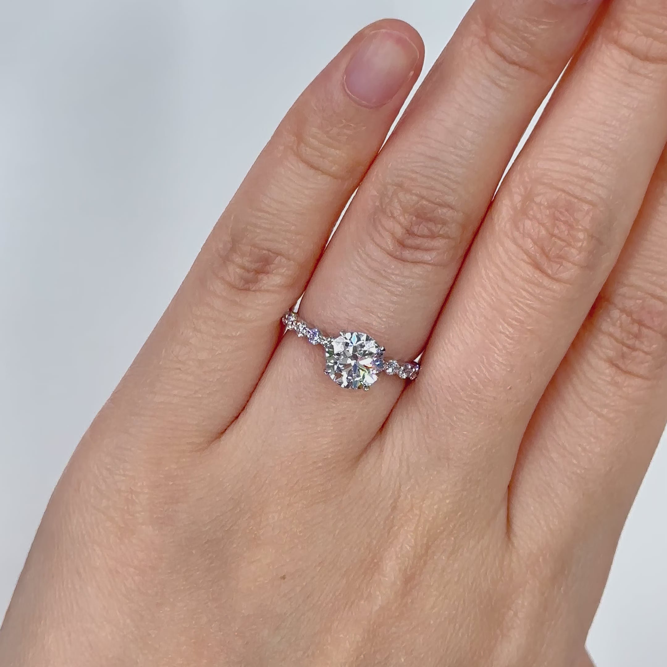 1.50ct D VS1 Round Hidden Halo Lab Grown Diamond Engagement Ring | Cleo