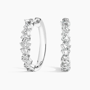 Ada Baguette Diamond Hoop Earrings