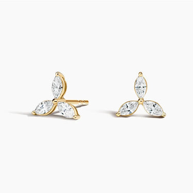 Marquise Trilogy Diamond Stud Earrings