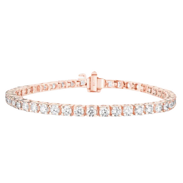 Elegant Diamond Tennis Jewerly Bracelet 14K Rose Gold for Women 2