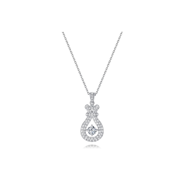 Lucky Bag Diamond Necklace - <p style="line-height: 1.3;">
Introducing our charming Lucky Bag Diamond Necklace, featuring a delightful lucky bag design that symbolizes prosperity and good fortune, adorned with a stunning round diamond centerpiece. <br><br> Total diamond weight: 0.81 ct. <br><br>The price shown includes the combined cost of your selected main diamond and setting.
</p > - Lab Grown Diamond Necklace - front