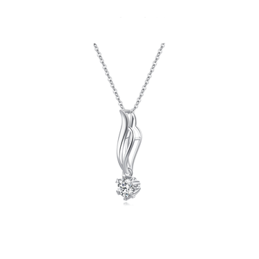 Note Diamond Solitaire Necklace - <p style="line-height: 1.3;">
Discover our enchanting Note Diamond Necklace, featuring a beautifully crafted design that captures the essence of music and harmony, accentuated by a stunning round diamond centerpiece. <br><br> Total diamond weight: 0.37 ct.  <br><br>The price shown includes the combined cost of your selected main diamond and setting.
</p > - Lab Grown Diamond Necklace - top