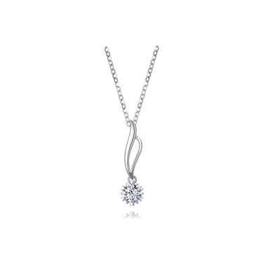 Note Diamond Solitaire Necklace - <p style="line-height: 1.3;">
Discover our enchanting Note Diamond Necklace, featuring a beautifully crafted design that captures the essence of music and harmony, accentuated by a stunning round diamond centerpiece. <br><br> Total diamond weight: 0.37 ct.  <br><br>The price shown includes the combined cost of your selected main diamond and setting.
</p > - Lab Grown Diamond Necklace - detail view