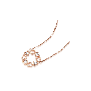 Clover Heart Diamond Necklace - <p style="line-height: 1.3;">
Discover our enchanting Four Leaf Clover Heart Necklace, featuring a captivating design of four interlinked hearts that form the iconic shape of a four-leaf clover. <br><br>Total diamond weight: 0.145 ct.
</p > - Lab Grown Diamond Necklace - top