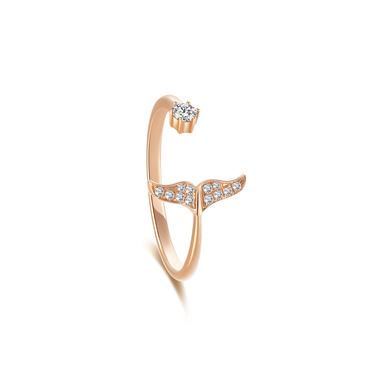 Whale Tail Diamond Ring - <p style="line-height: 1.3;">
Discover our Whale Tail Diamond Fashion Ring, featuring a whale tail-shaped diamond pavé. Celebrating the ocean's gentle giants, this captivating design offers a unique accessory for sea lovers. <br><br>Total diamond weight: 0.139 ct.
</p > - Lab Grown Diamond Fashion Ring - side view