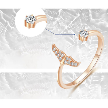 Whale Tail Diamond Ring - <p style="line-height: 1.3;">
Discover our Whale Tail Diamond Fashion Ring, featuring a whale tail-shaped diamond pavé. Celebrating the ocean's gentle giants, this captivating design offers a unique accessory for sea lovers. <br><br>Total diamond weight: 0.139 ct.
</p > - Lab Grown Diamond Fashion Ring - model wear view